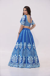 Blue Embroidered Lehenga